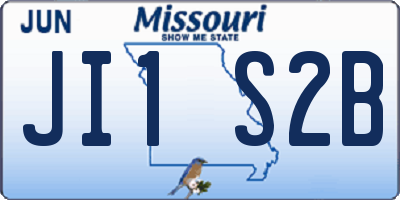 MO license plate JI1S2B