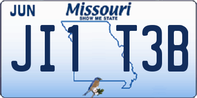MO license plate JI1T3B