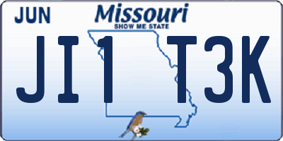 MO license plate JI1T3K