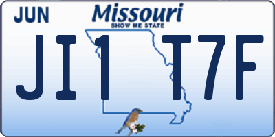 MO license plate JI1T7F