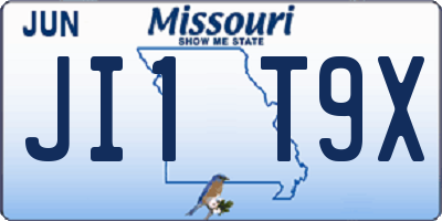 MO license plate JI1T9X