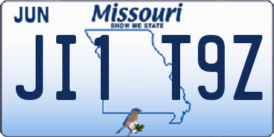 MO license plate JI1T9Z