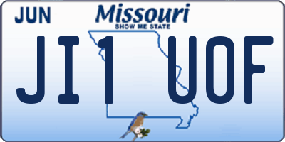 MO license plate JI1U0F