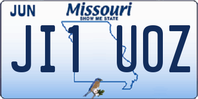 MO license plate JI1U0Z