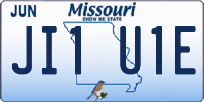 MO license plate JI1U1E