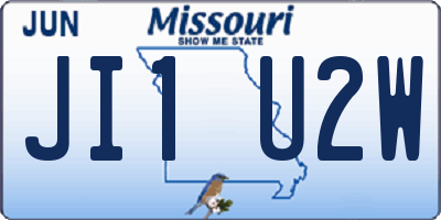 MO license plate JI1U2W