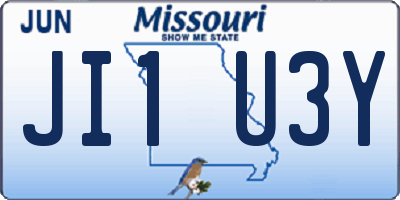 MO license plate JI1U3Y