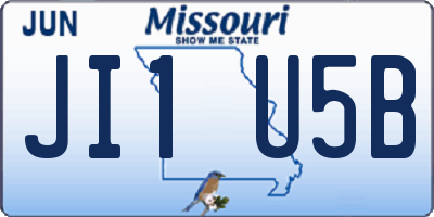 MO license plate JI1U5B