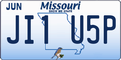 MO license plate JI1U5P