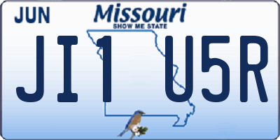 MO license plate JI1U5R