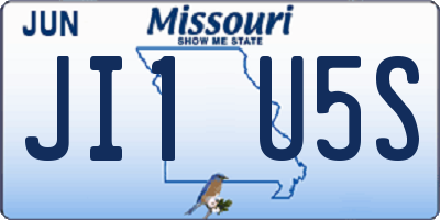 MO license plate JI1U5S