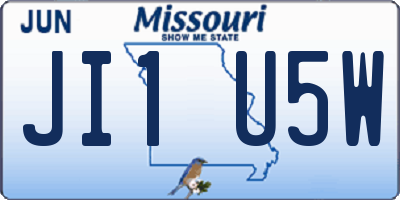 MO license plate JI1U5W
