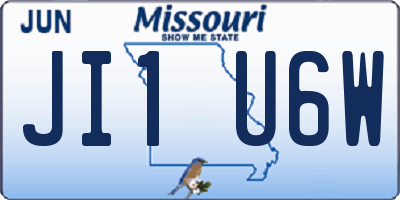 MO license plate JI1U6W