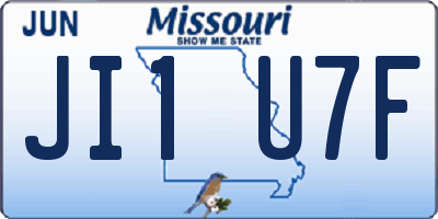 MO license plate JI1U7F