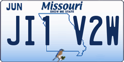 MO license plate JI1V2W