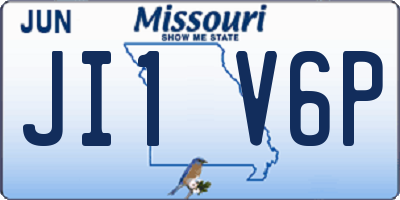 MO license plate JI1V6P