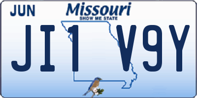 MO license plate JI1V9Y