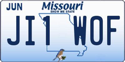 MO license plate JI1W0F