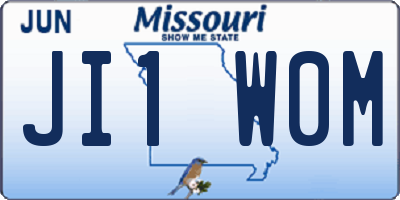 MO license plate JI1W0M