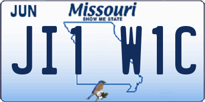 MO license plate JI1W1C