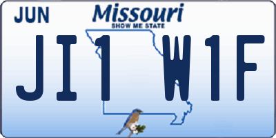 MO license plate JI1W1F