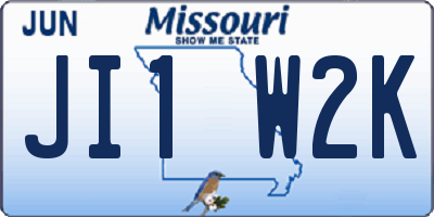 MO license plate JI1W2K