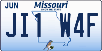 MO license plate JI1W4F