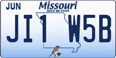 MO license plate JI1W5B