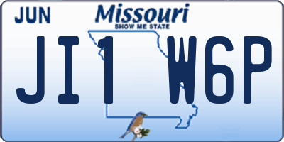 MO license plate JI1W6P