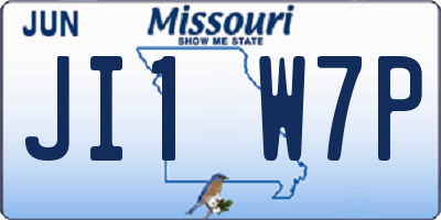 MO license plate JI1W7P