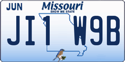 MO license plate JI1W9B