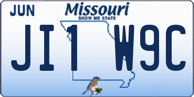 MO license plate JI1W9C