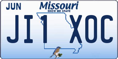 MO license plate JI1X0C