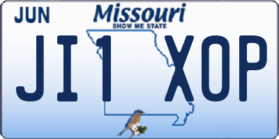 MO license plate JI1X0P