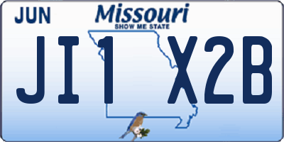 MO license plate JI1X2B