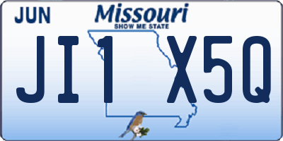 MO license plate JI1X5Q