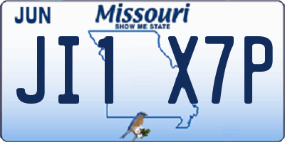 MO license plate JI1X7P