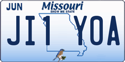 MO license plate JI1Y0A
