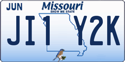 MO license plate JI1Y2K