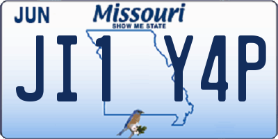 MO license plate JI1Y4P