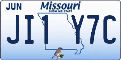 MO license plate JI1Y7C