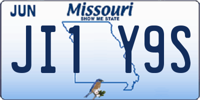 MO license plate JI1Y9S