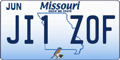 MO license plate JI1Z0F