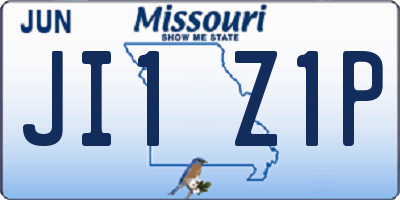 MO license plate JI1Z1P