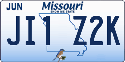 MO license plate JI1Z2K