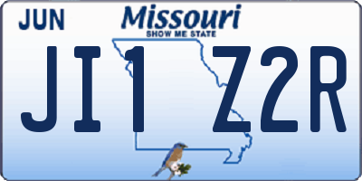 MO license plate JI1Z2R