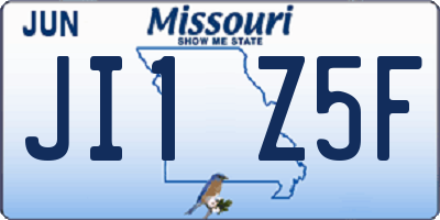 MO license plate JI1Z5F