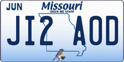 MO license plate JI2A0D