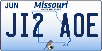 MO license plate JI2A0E