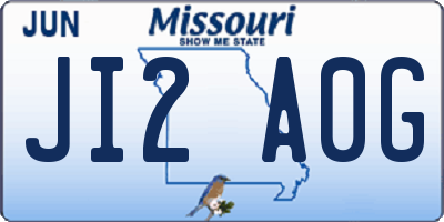 MO license plate JI2A0G